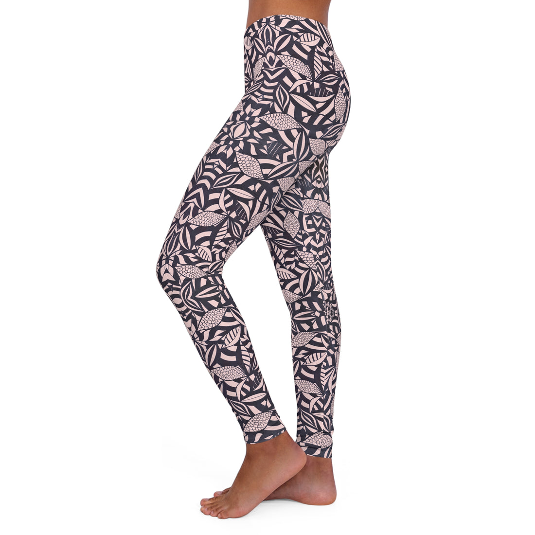 Pale Pink Tropical Minimalist Spandex Leggings