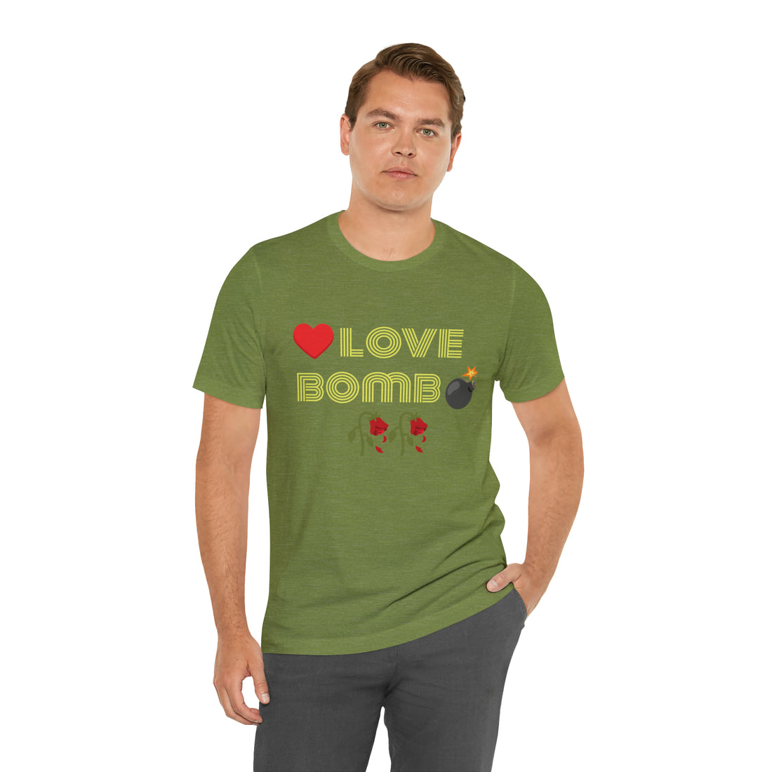 Unisex Love Bomb Typography Jersey Tee