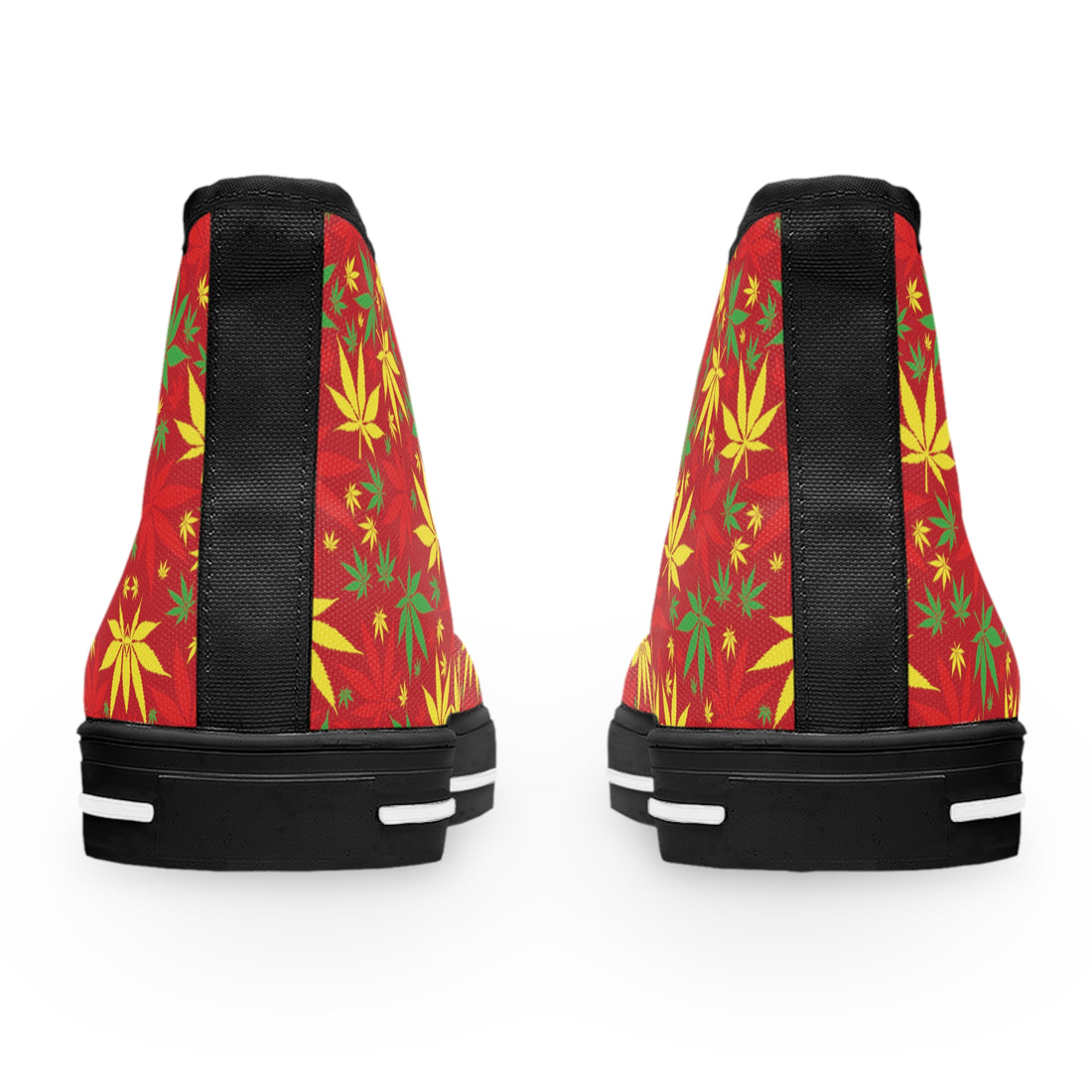 Red Tropical Rasta Toned Women's High Top Sneakers