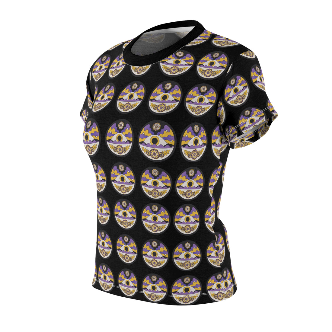 Black Eye Spy AOP Women's Cap Sleeves T-shirt