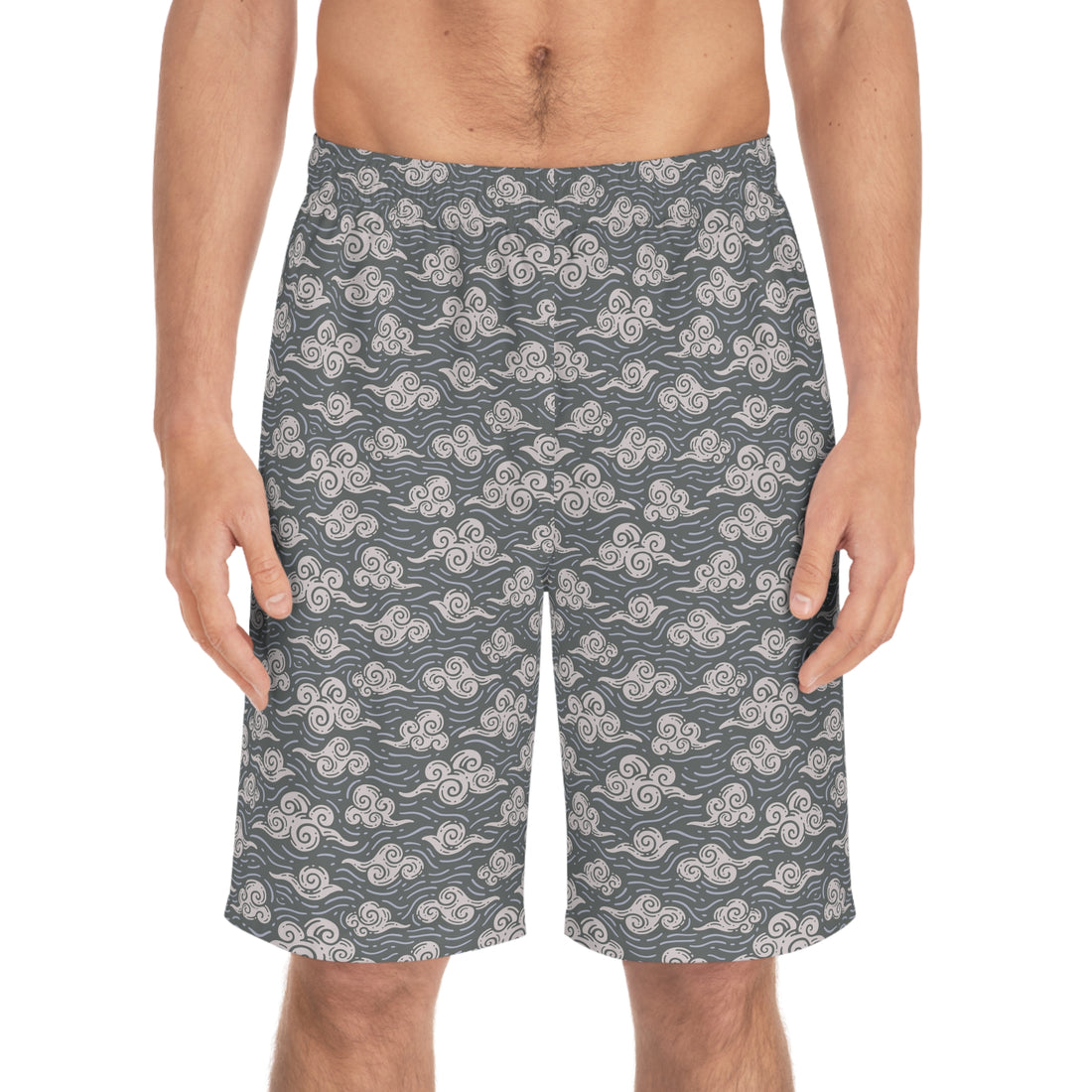 Ash Oriental Clouds Men's Board Shorts (AOP)