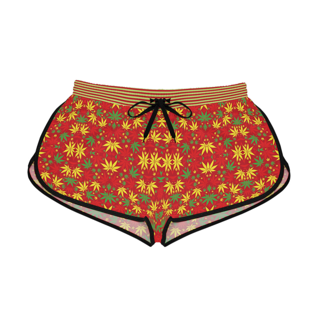 Red Tropical Rasta Toned Relaxed Gym Shorts