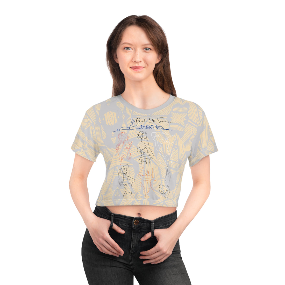 Slate Girls Of Summer AOP Crop Tee