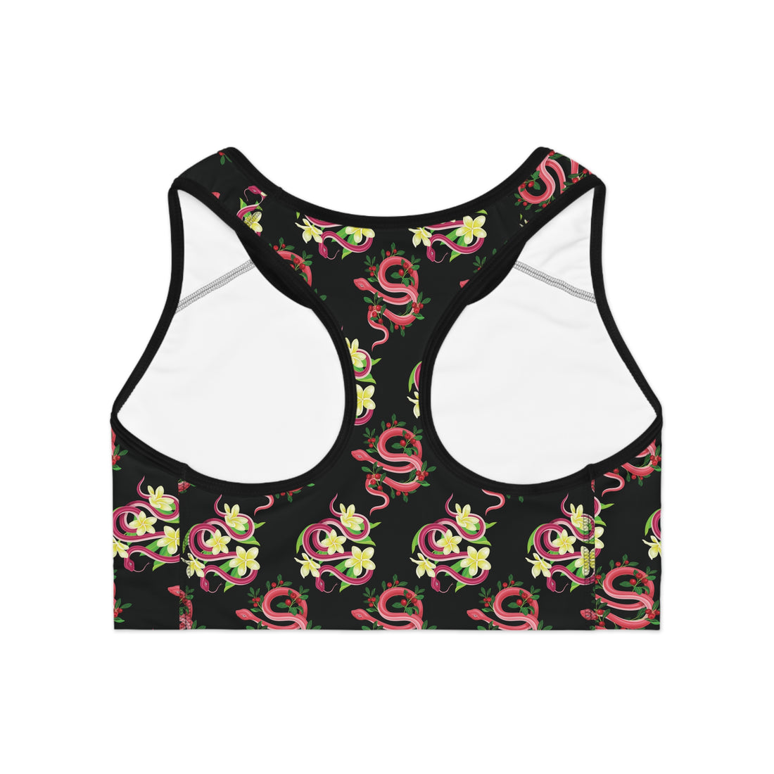 Black Snake Print (AOP) Racerback Sports Bra