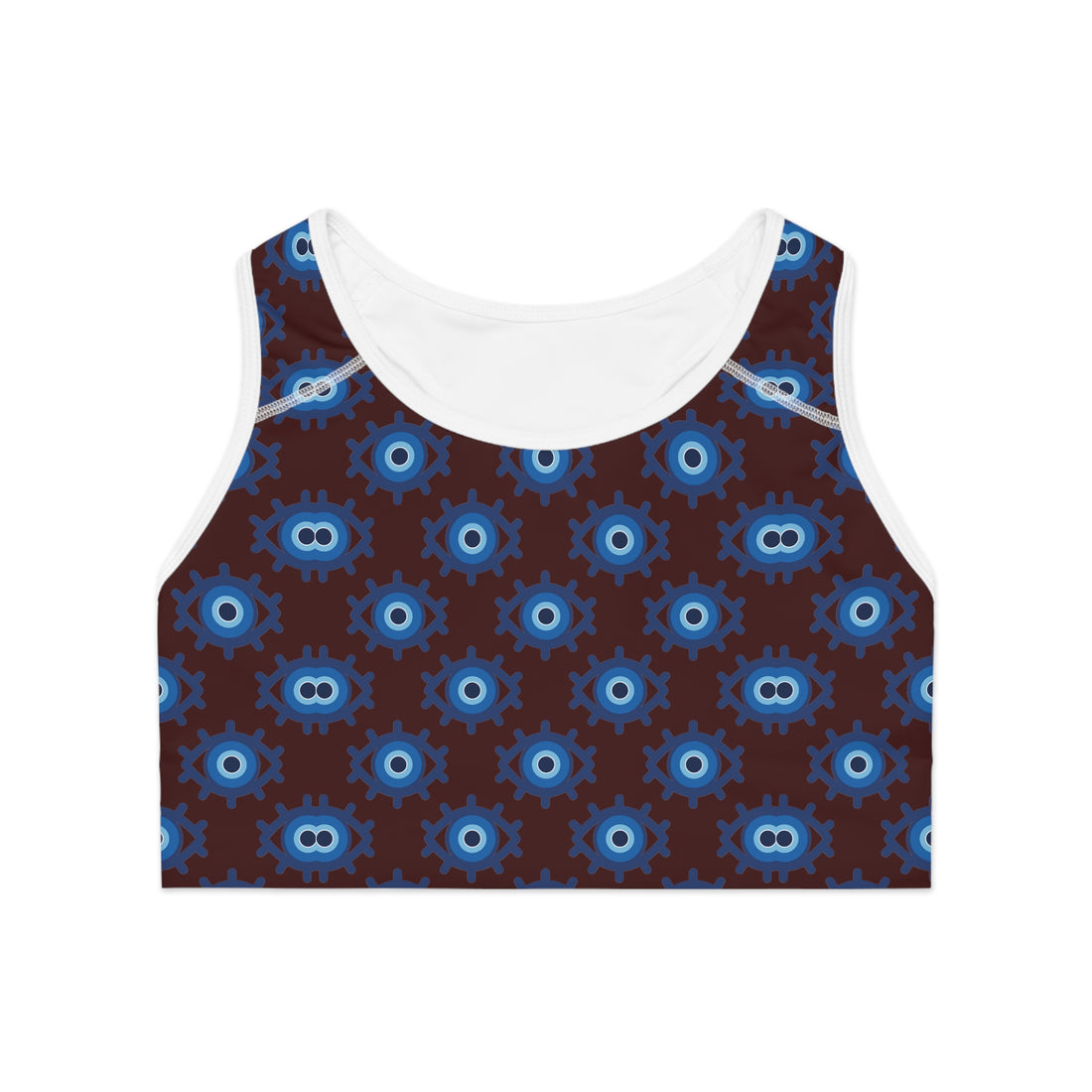 Marsala Evil Eye (AOP) Sports Bra