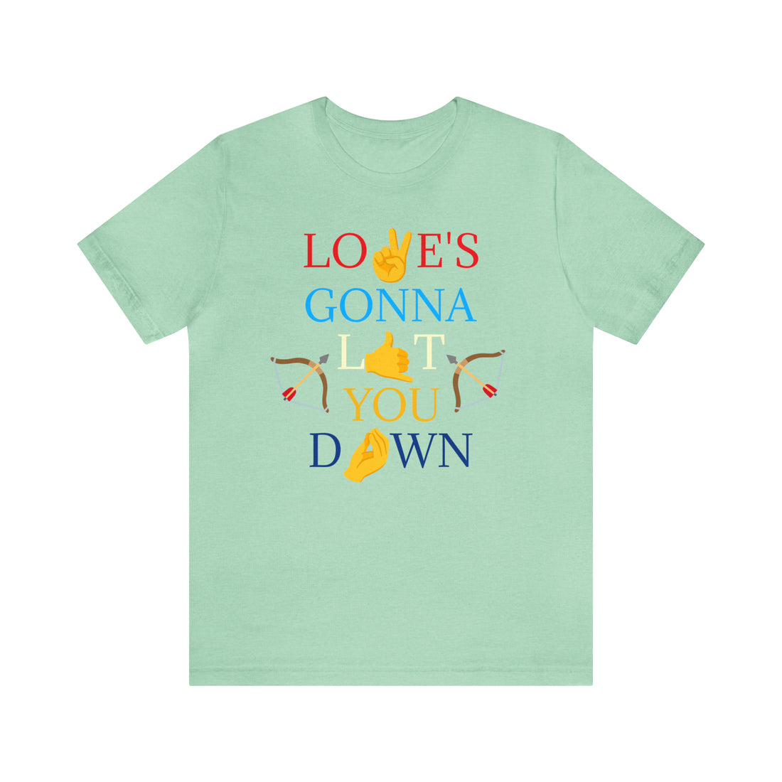 Unisex Love Down Typography Jersey Tee