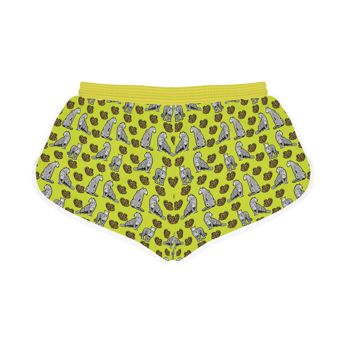 Lime Cheetah Hearts Relaxed Shorts