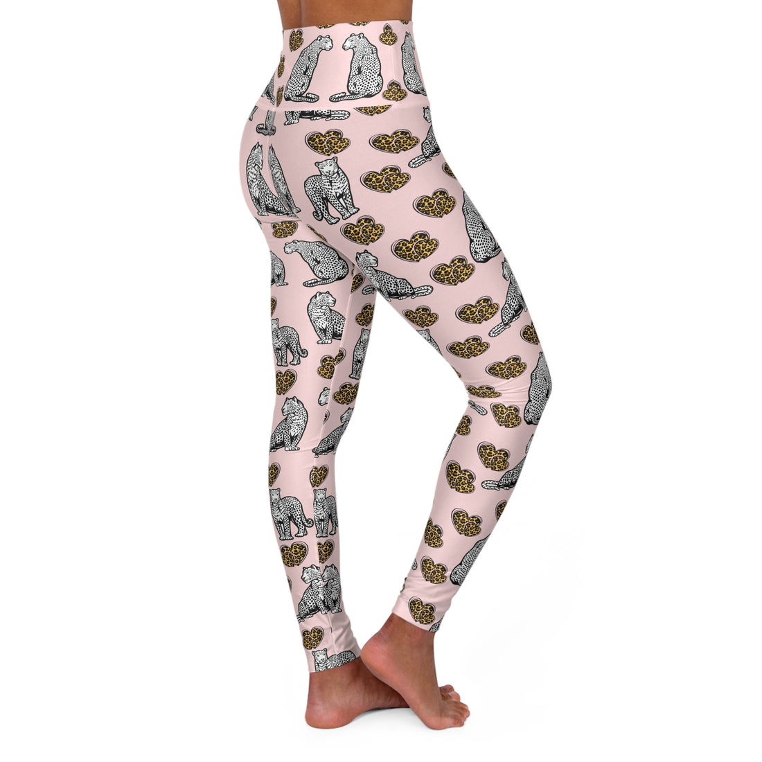 Cheetah Hearts Yoga Leggings