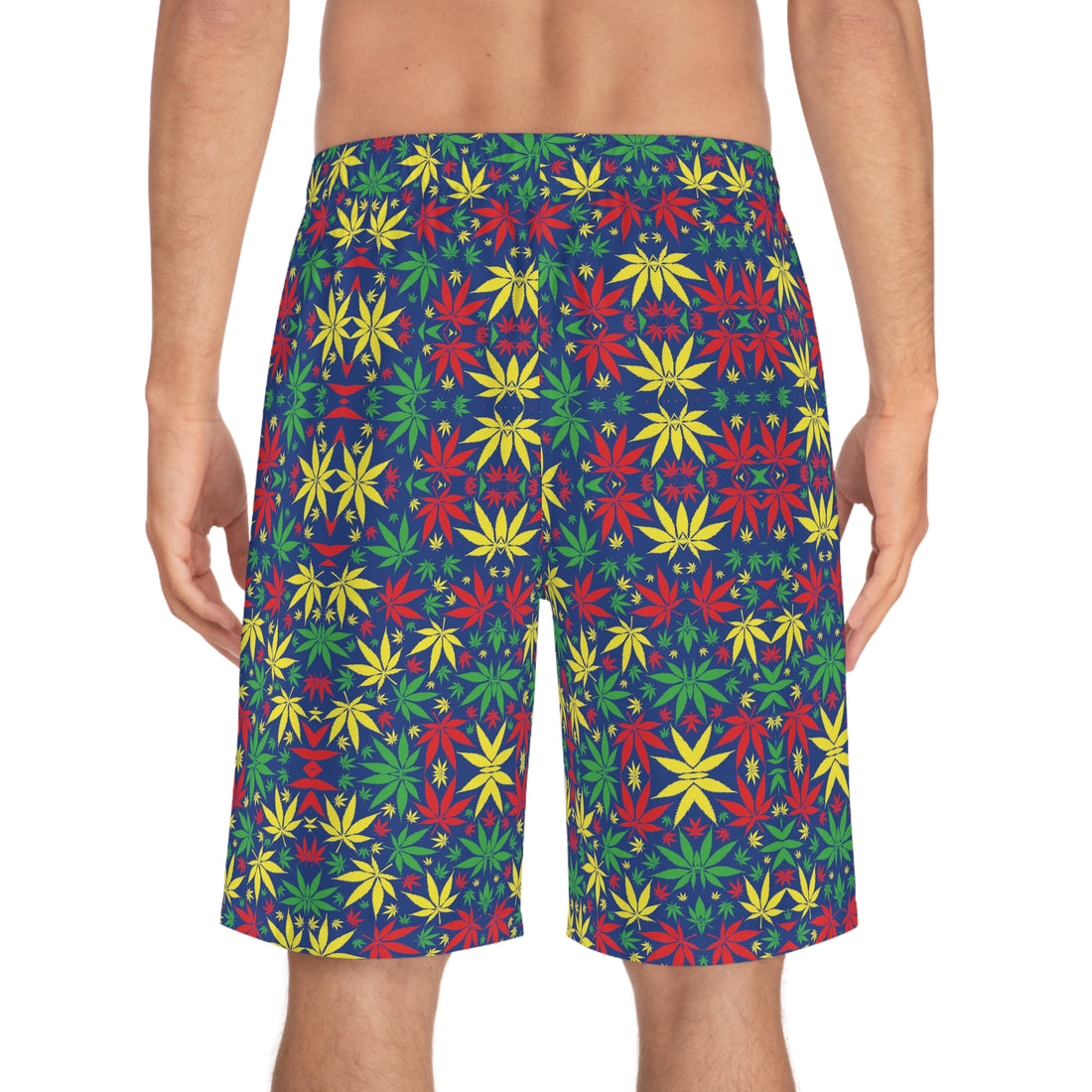 Blue Rasta Toned Men's Board Shorts (AOP)