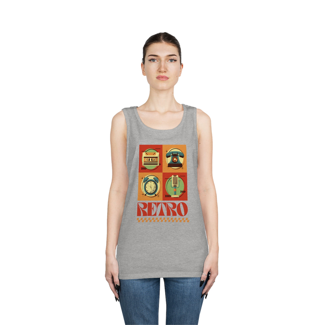 Retro Print Unisex Tank Top