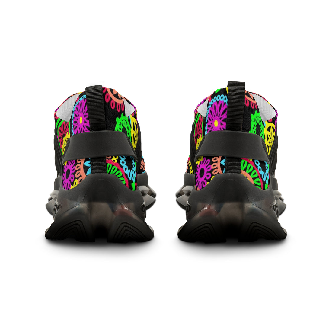 Black 70's Vibe OTT Men's Mesh Knit Sneakers