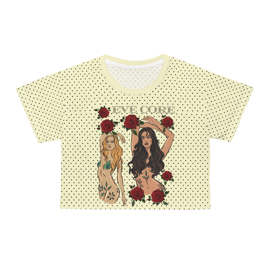 Cream Eve Core AOP Crop Tee
