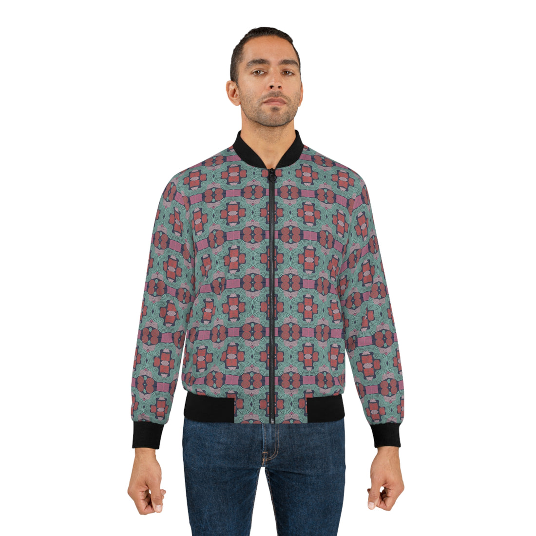 Ash Geometric Print Men's Bomber Jacket