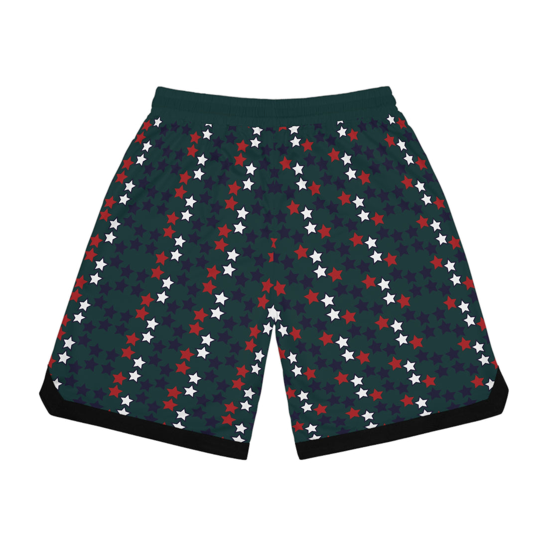 Bottle Green Stardom Basketball Rib Shorts (AOP)
