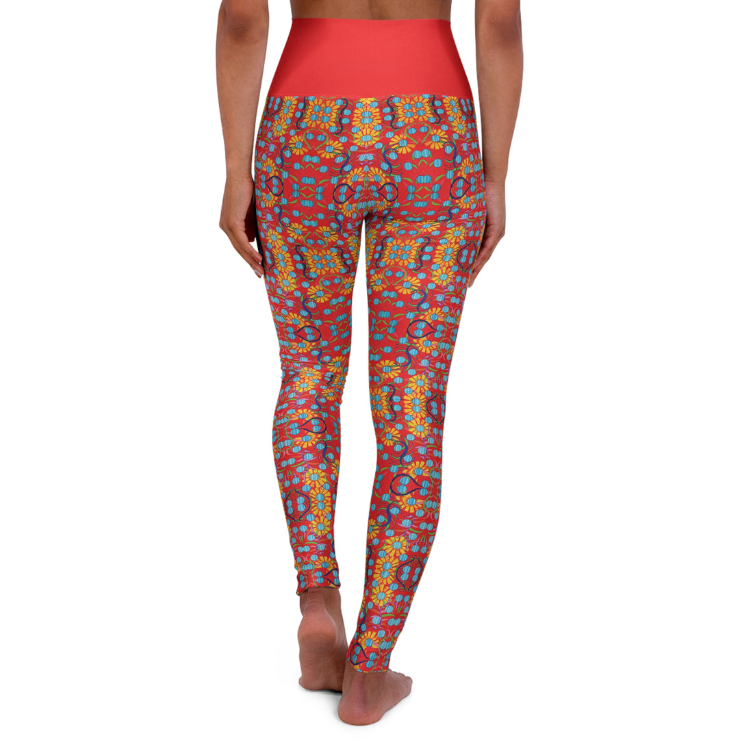 Red Sunflower Yoga Leggings