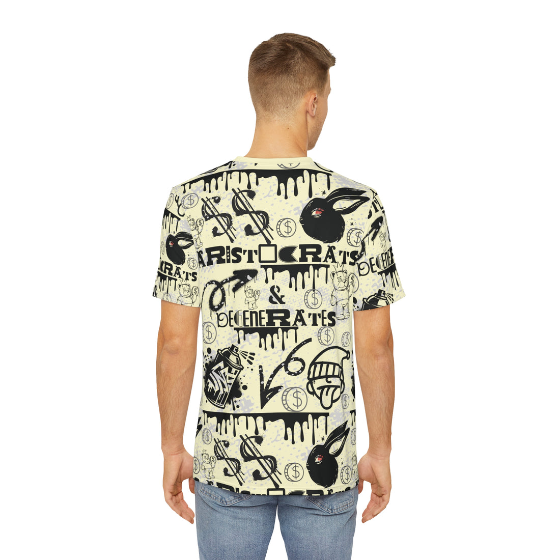 Cream Graphic Polar Men's Polyester Tee (AOP)