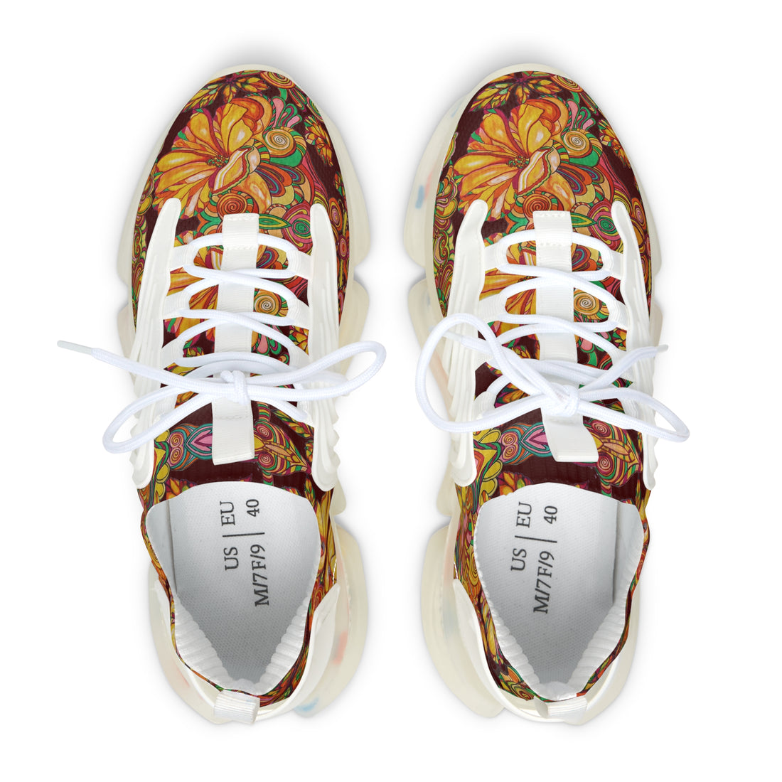 Marsala Artsy Floral OTT Women's Mesh Knit Sneakers