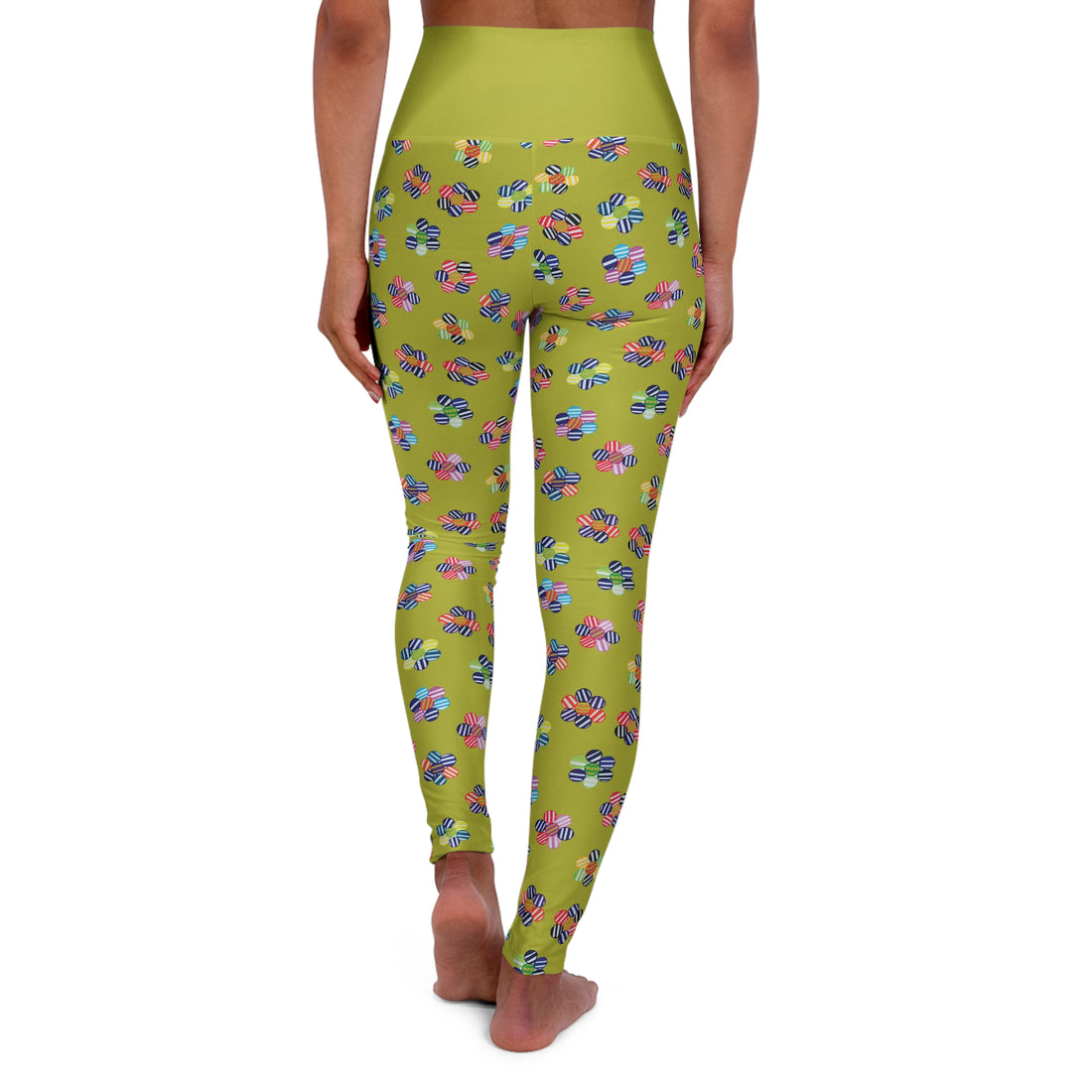 Olive Glow Candy Florals Yoga Leggings