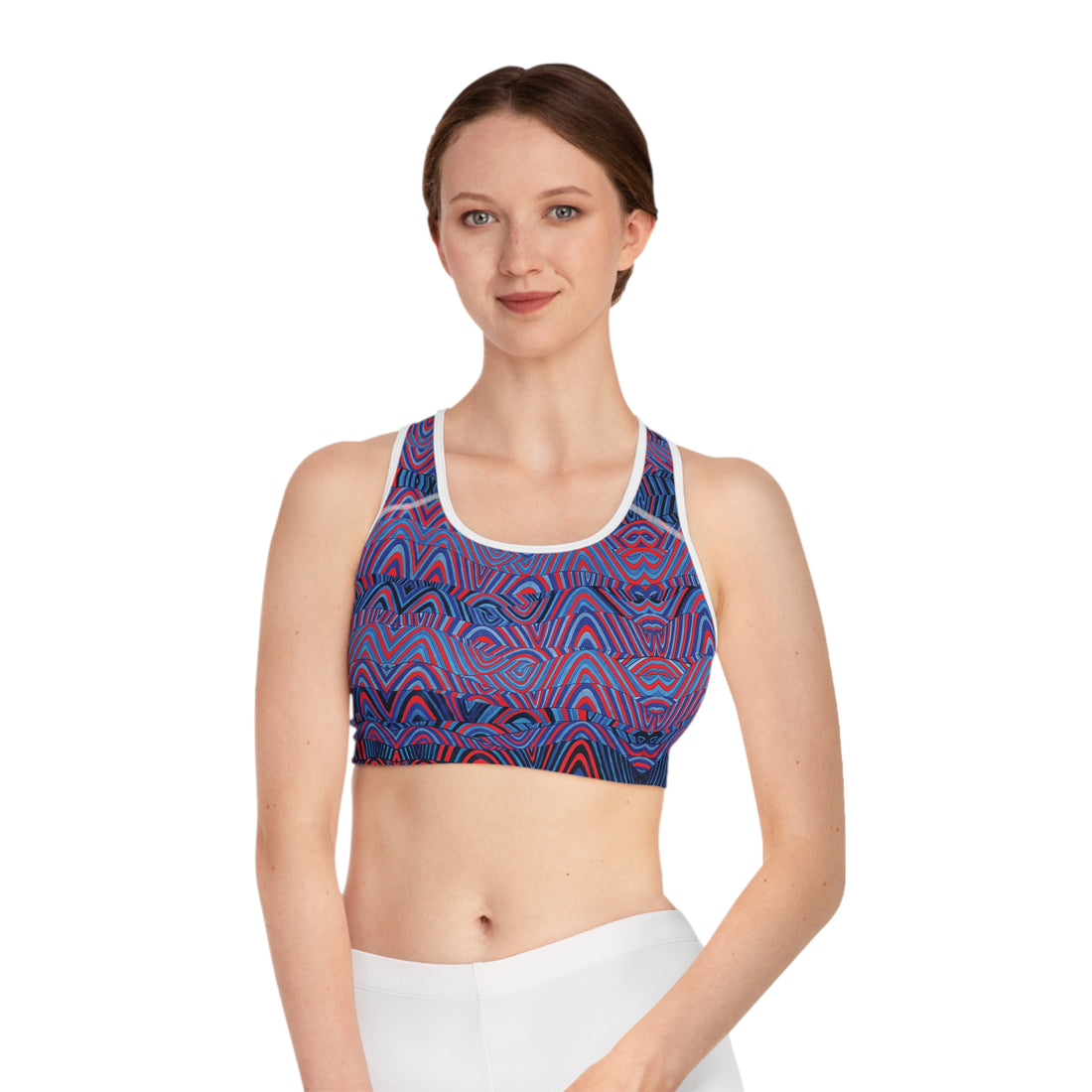 Red Sonic (AOP) Racerback Sports Bra