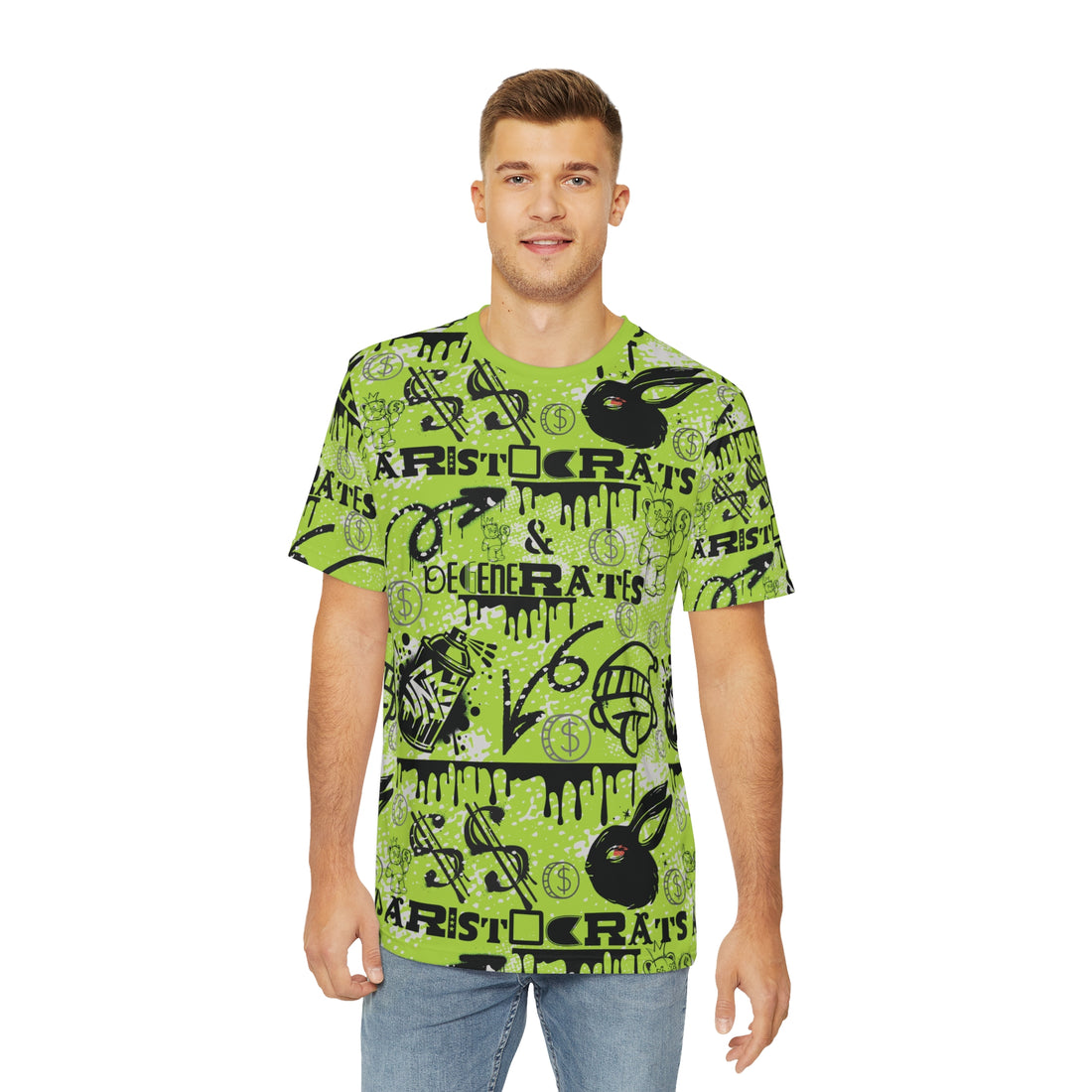 Lime Graphic Polar Men's Polyester Tee (AOP)