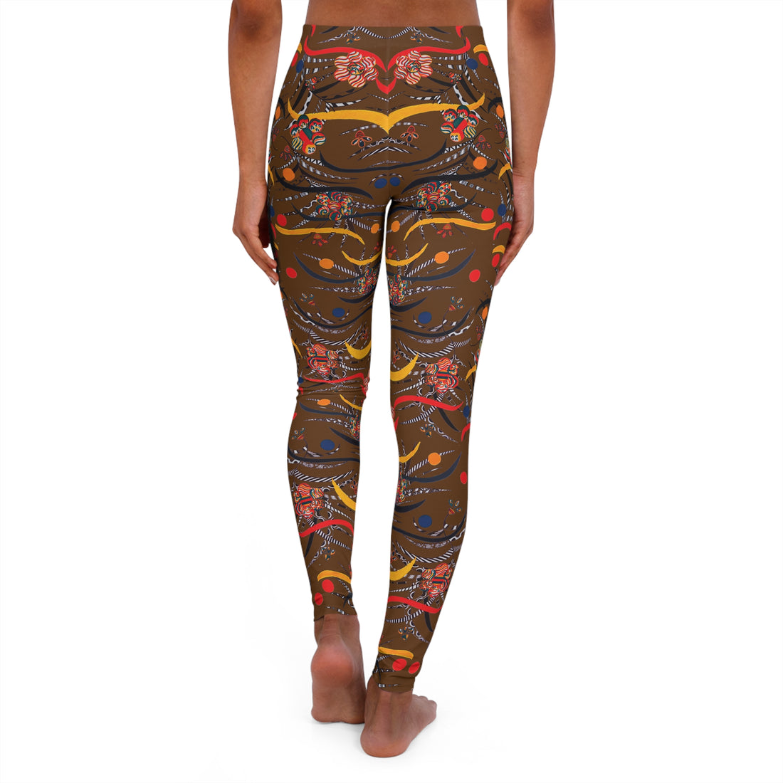 Brown Wilderness Print Spandex Leggings