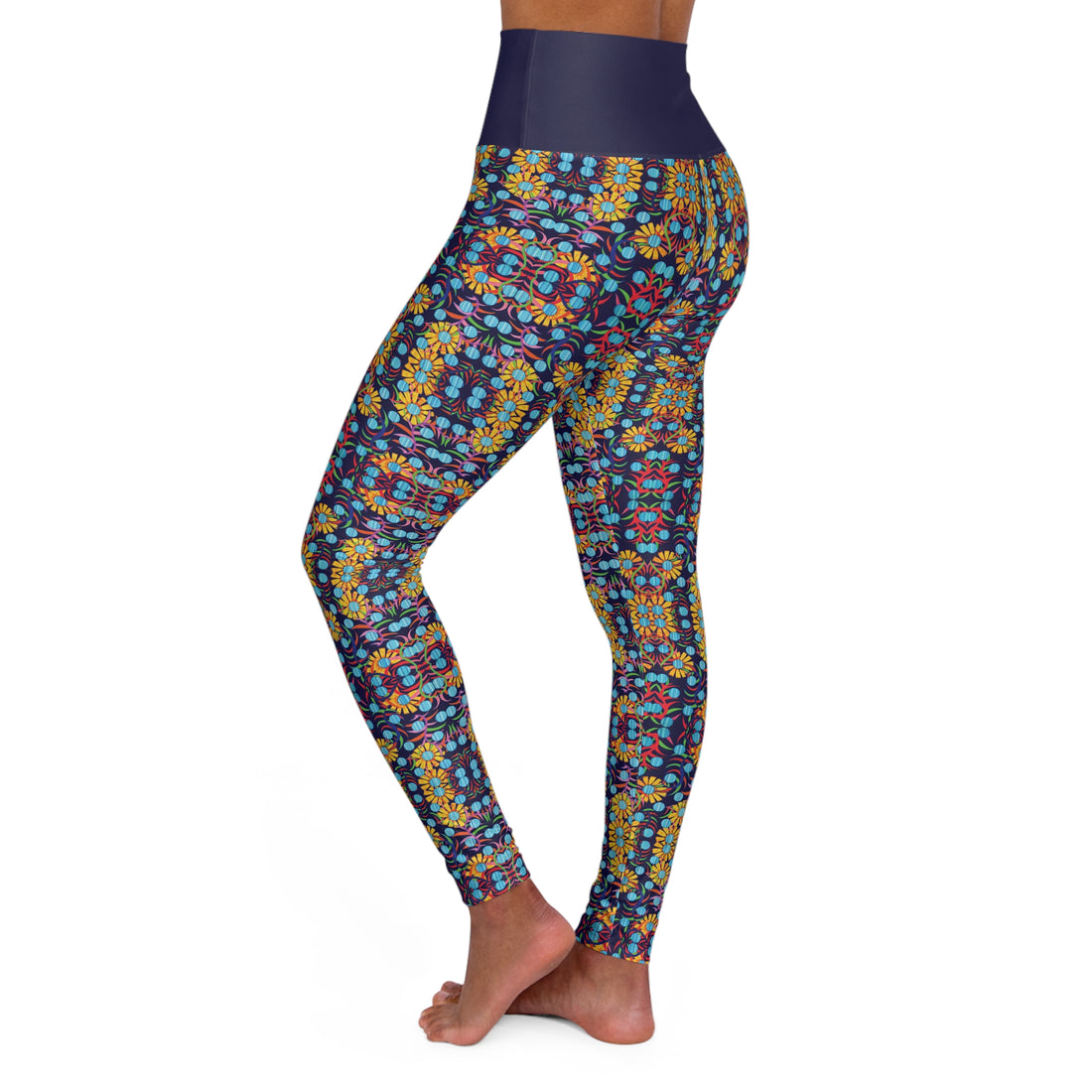 Ink Sunflower Yoga Leggings