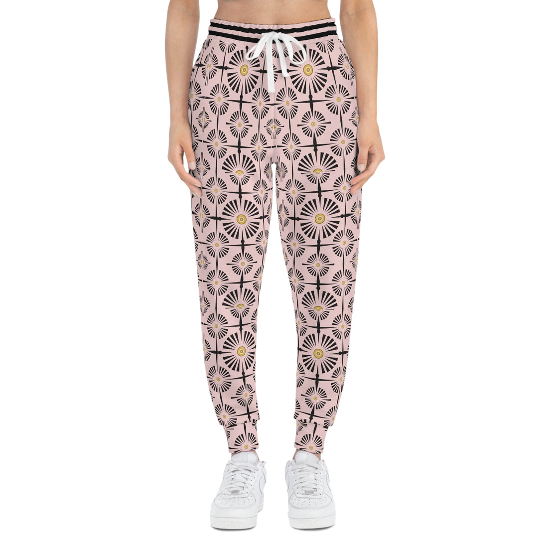 Pale Pink Wheels & Spokes Print Unisex Joggers