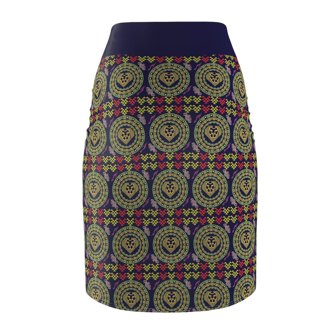 Ink Geo Lion Head Pencil Skirt