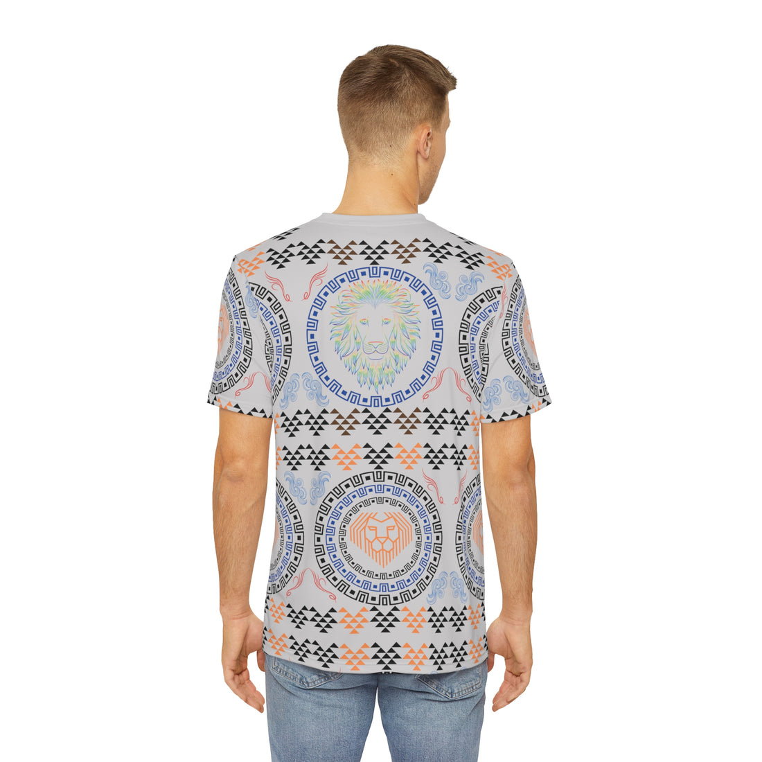 Slate Geo Lion Head Polyester Tee (AOP)