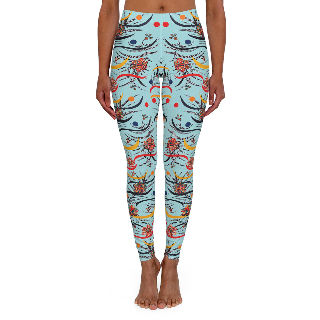 Icy Blue Wilderness Print Spandex Leggings