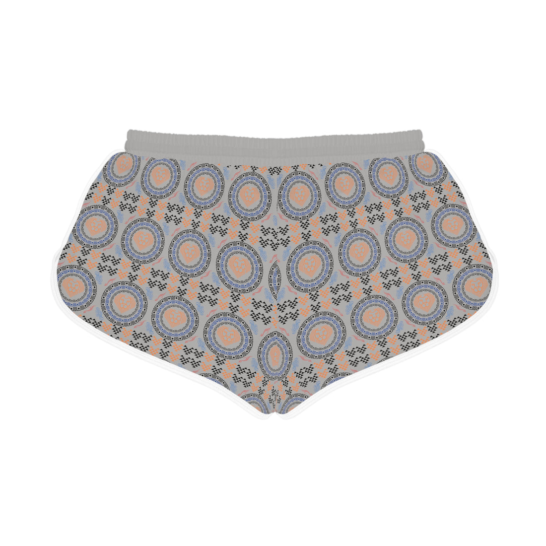 Slate Geo Lion Head Relaxed Gym Shorts