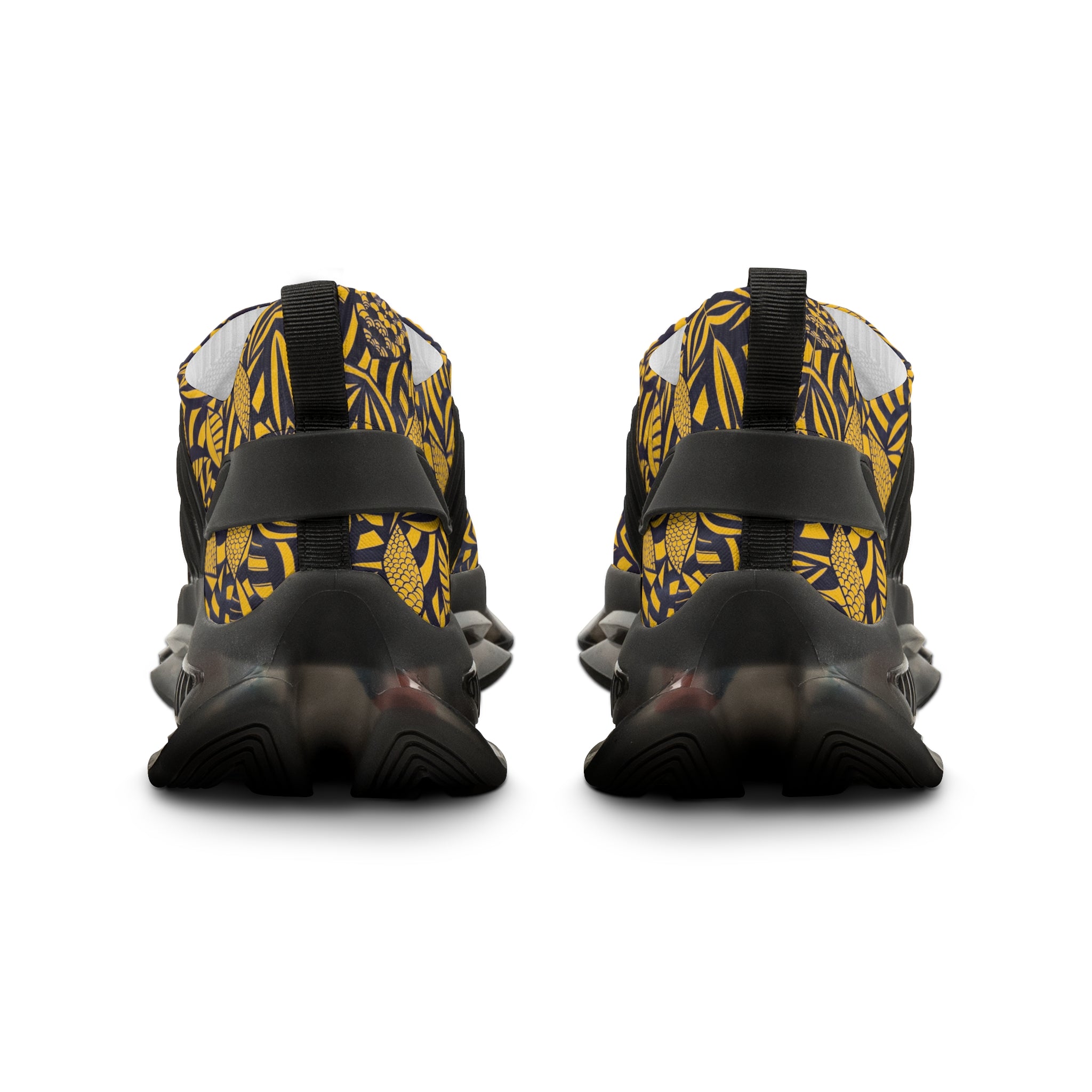 Yellow Tropical Minimalist OTT Men's Mesh Knit Sneakers