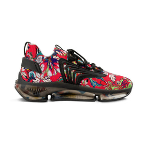 Red Floral Pop OTT Men's Mesh Knit Sneakers