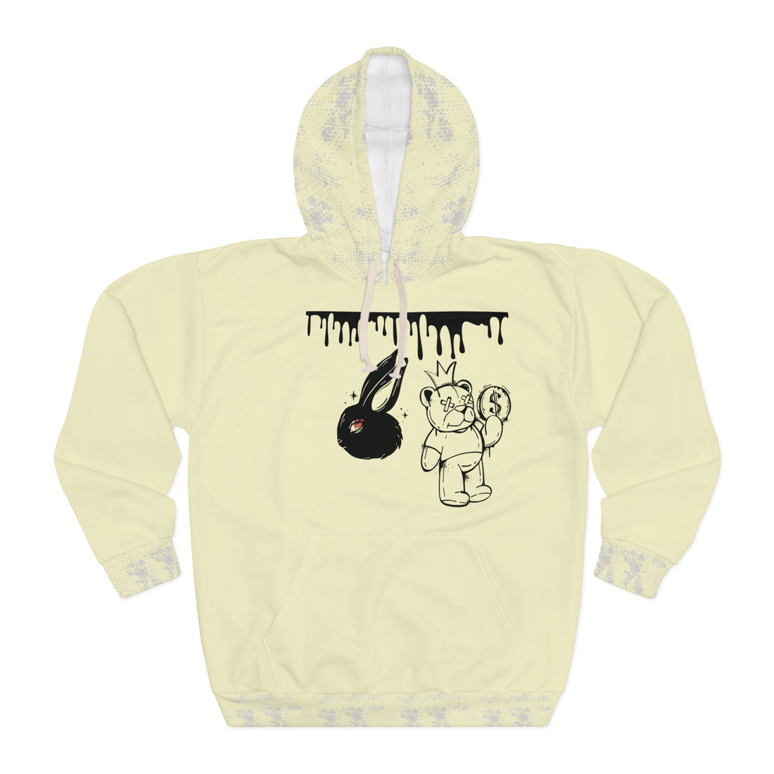 Cream Graphic Polar Placement Pullover Hoodie