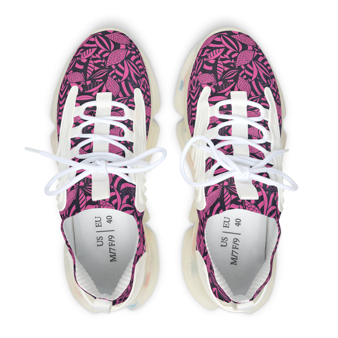 rose women's tropical print mesh knit sneakers