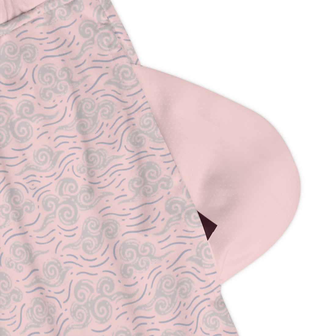 Pale Pink Oriental Clouds Basketball Rib Shorts (AOP)