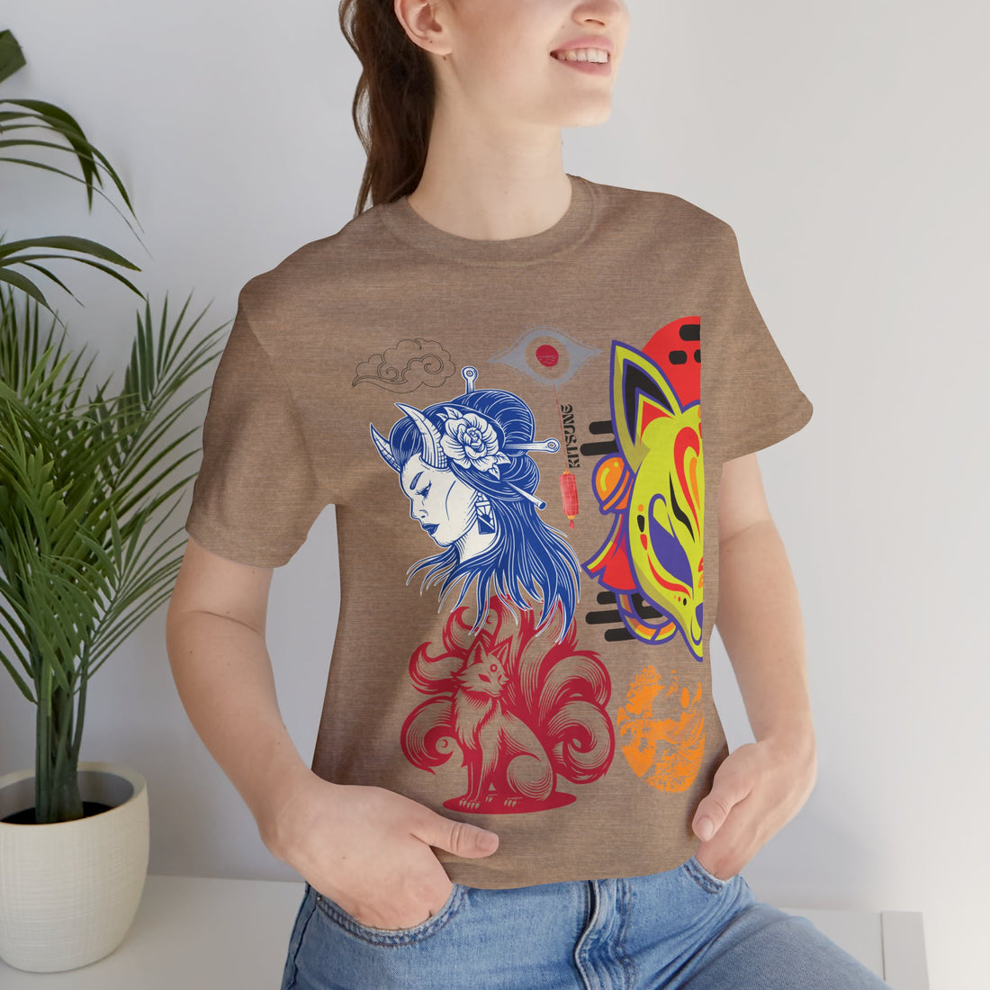 Japanese Kitsune Unisex Jersey Tee