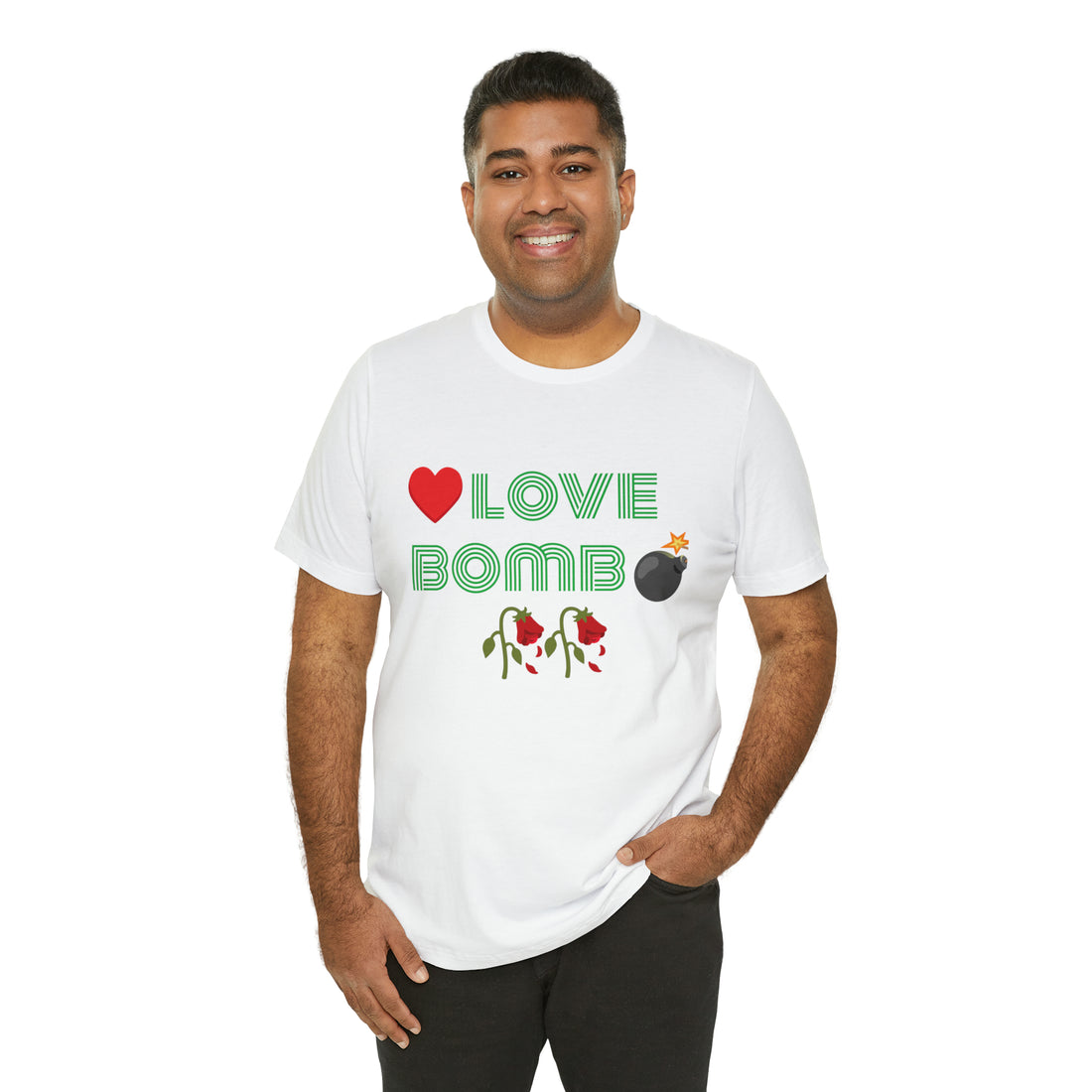 Unisex Love Bomb Typography Jersey Tee