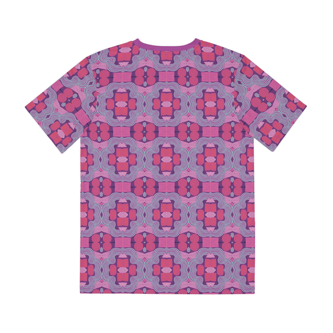 Lilac Bloom Geometric Print Men's Polyester Tee (AOP)