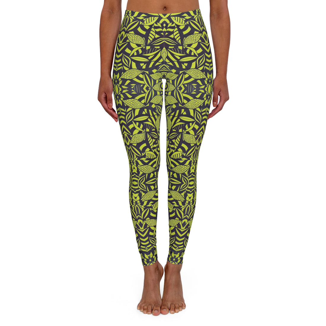 Lime Tropical Minimalist Spandex Leggings