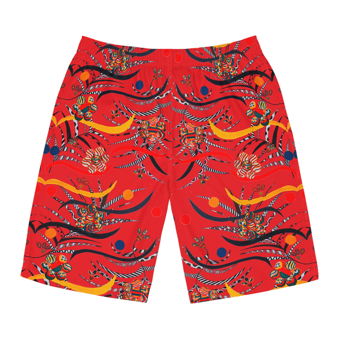 Red Wilderness Print Men's Board Shorts (AOP)