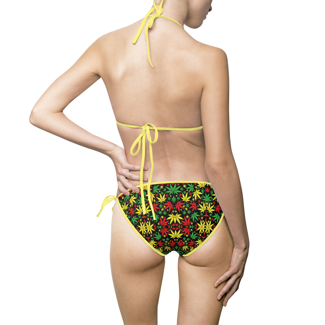 Black Tropical Rasta Toned Bikini