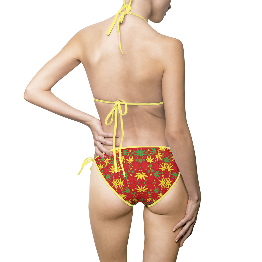 Red Tropical Rasta Toned Bikini