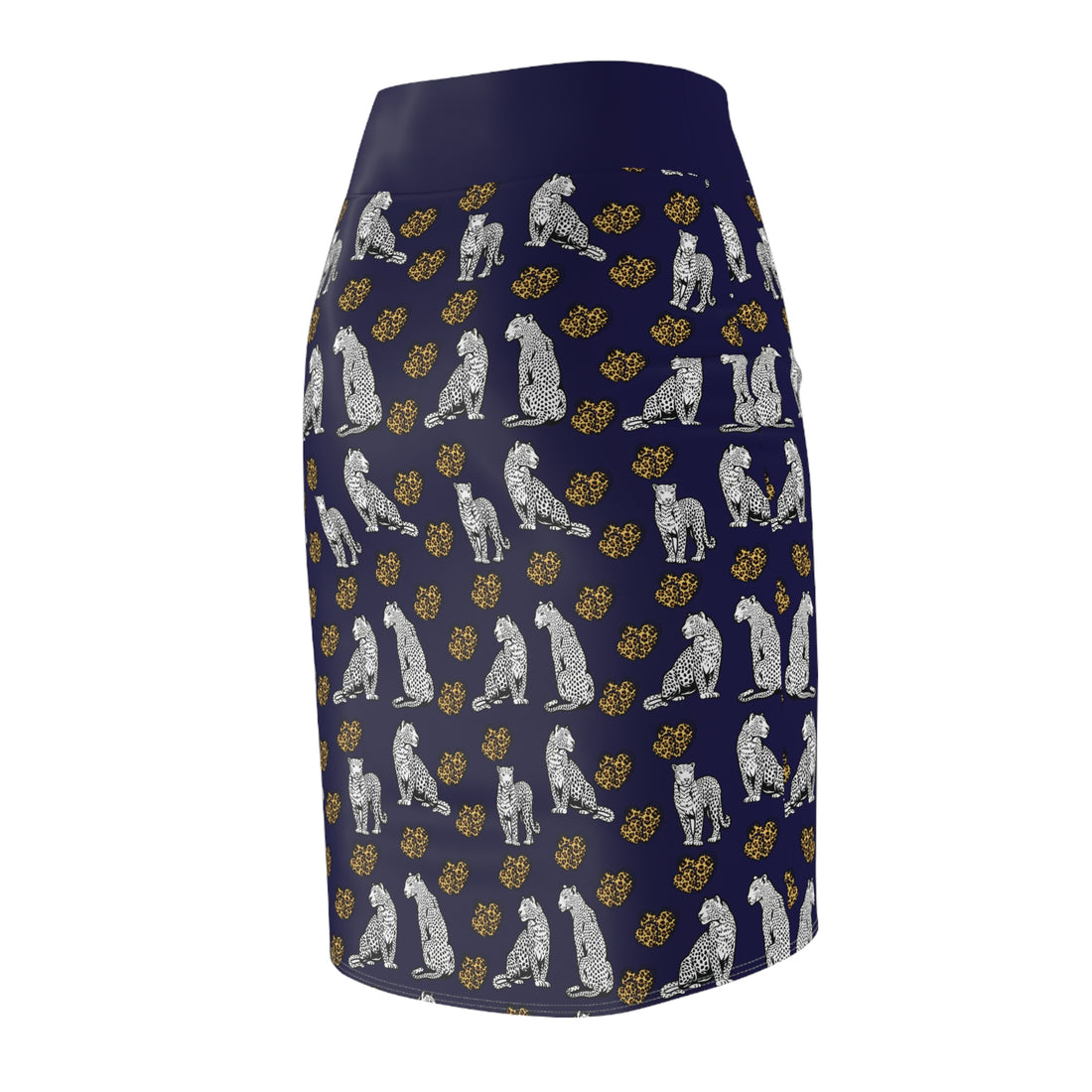 Ink Cheetah Hearts Pencil Skirt