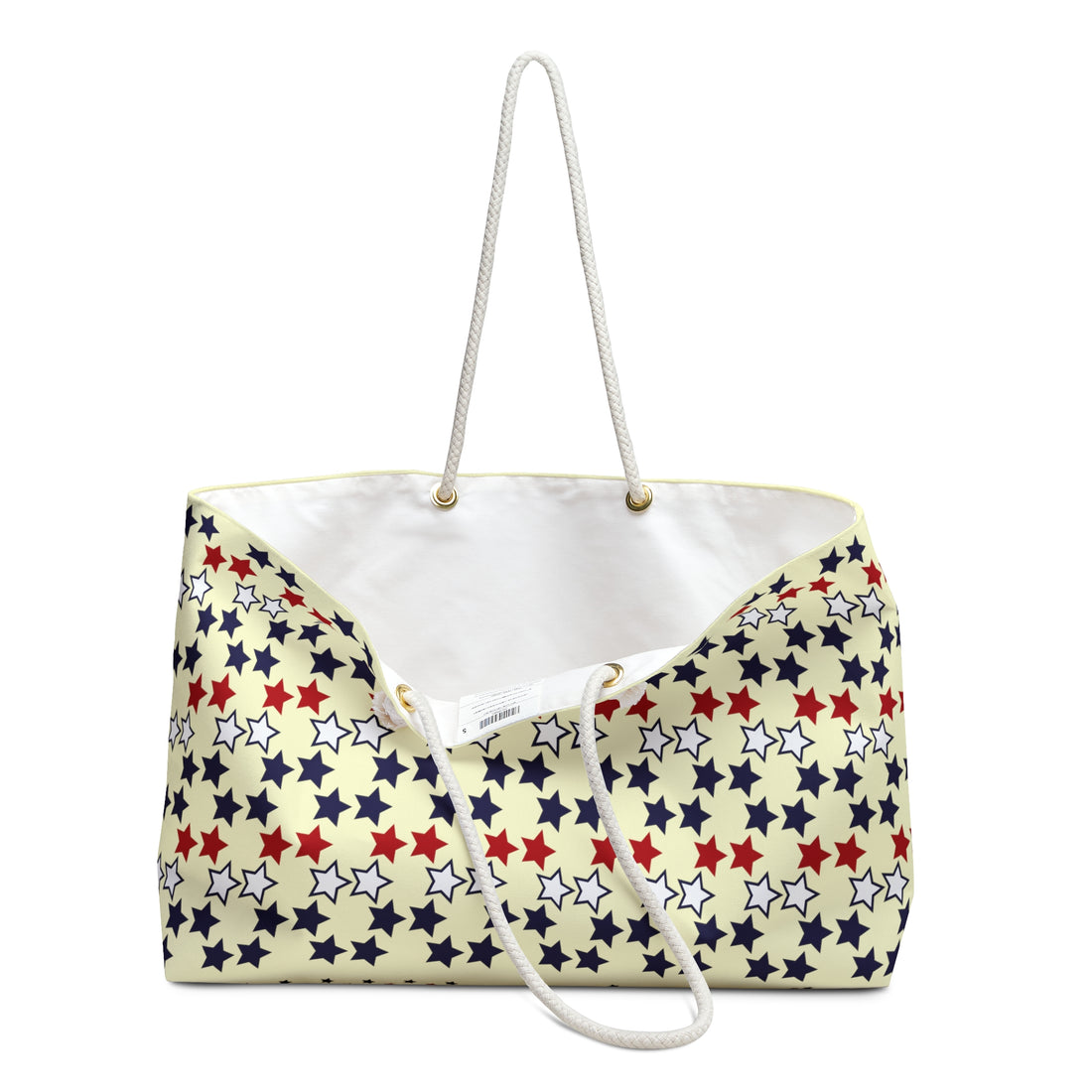 Cream Starry Weekender Tote Bag