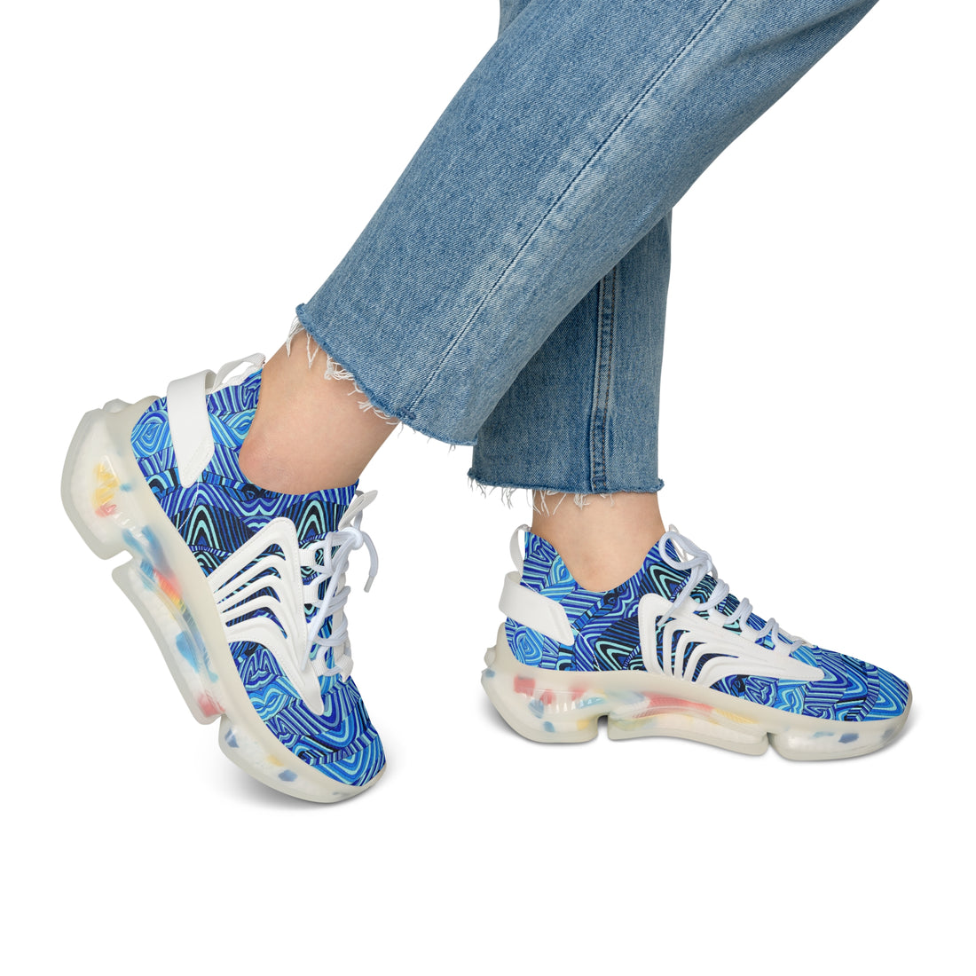 Icy Blue Sonic OTT Women's Mesh Knit Sneakers