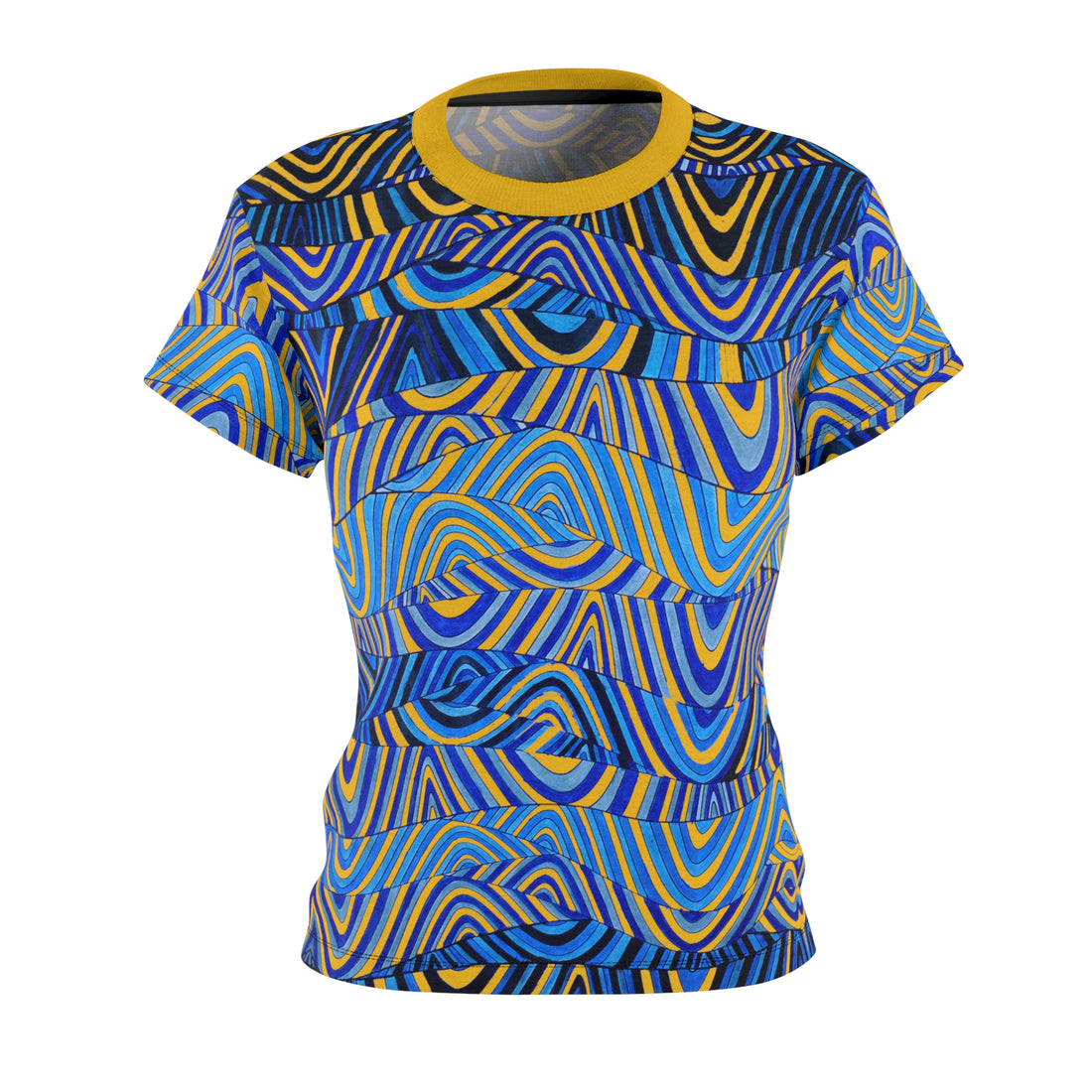 Yellow Sonic AOP Women's Cap Sleeves T-shirt