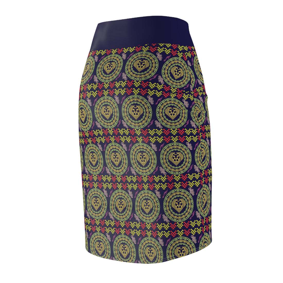 Ink Geo Lion Head Pencil Skirt