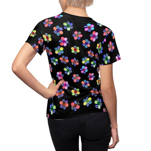 Black Candy Floral AOP Women's Cap Sleeves T-shirt