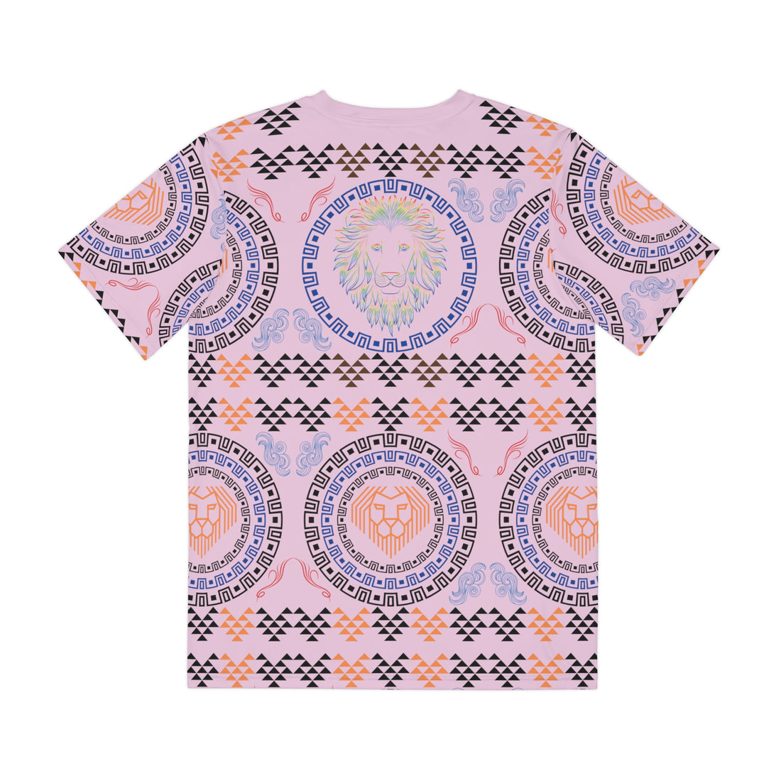 Lilac Geo Lion Head Polyester Tee (AOP)